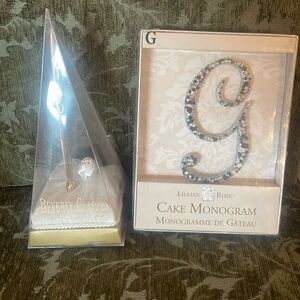 Wedding guest pen and cake monogram